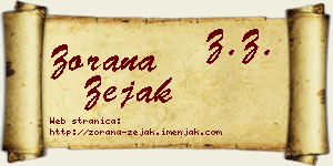 Zorana Zejak vizit kartica